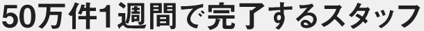 50万件1週間で完了するスタッフ